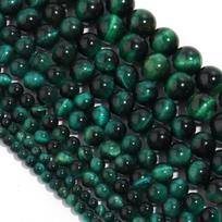 Žalios tigro akies apvalūs akmeniniai karoliukai, laisvi karoliukai papuošalams gaminti, 4–12 mm „pasidaryk pats“ Dia 4mm