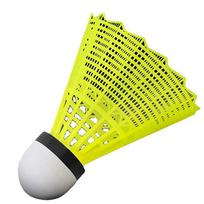 1 vnt. plastikinis badmintono kamuoliukas, patvarus, geltonas baltas, nailoninis studentiškas badmintono kamuolys, patvarus geltona
