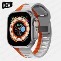 Silikoninis dirželis Apple Watch Band Ultra 2 49mm Correa Apyrankė iwatch 9 8 7 6 5 SE 4 3 2 1 44mm 40mm 41mm 45mm 38mm 42mm laikrodžio apyrankė Ultra1/2 49mm