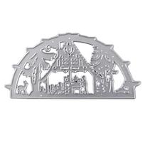 Kalėdinio namo metaliniai štampavimo įrankiai Trafaretas „Pasidaryk pats“ Scrapbooking albumo popierinė šablonas
