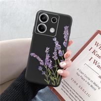 Telefono dėklas, skirtas Redmi 13C 4G 12C A3 A2 A1 Plus Note 13 Pro, skirtas Xiaomi 14 Poco C65 X6 X3 Pro Flower Cat marmuriniu raštu atsparus smūgiams buferis juodas dangtelis Poco X6 Pro