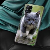 Juokingas Kitten Cat telefono dėklas, skirtas Samsung Galaxy A51 A71 A21S A03s A13 A33 A53 A11 A31 A52 A41 A32 5G A01 silikoninis juodas dangtelis Samsung A32 5G