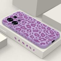 Spalvotas leopardo rašto telefono dėklas Xiaomi 14T 13T 12T Poco F6 X6 Pro Mi 11 Lite Redmi Note 13 Pro Max Minkštas matinis smūgiams atsparus TPU dėklas su raišteliu Redmi Note 13 4G violetinė