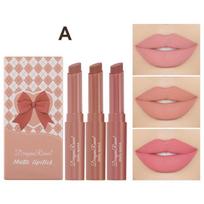 Matte Nude serijos vandeniui atsparus lūpų dažų rašiklis lūpų pieštukas Crayon Bow Skew Star Velvet lūpų dažų rašiklis 3 pakuočių dovanų dėžutė A