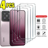 4 vnt. HD skaidrus grūdintas stiklas Xiaomi 14T, apsauginė stiklo plėvelė nuo įbrėžimų Xiaomi 14T Pro Xiaomi 14T Pro balta