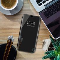 Veidrodinis dėklas, skirtas Xiaomi Redmi Note 12 Pro 12C Flip Cover Smart Clear View PU odinis stovo dėklas, skirtas Redmi Note 11 13 Pro 13C Redmi Note 13 5G juoda