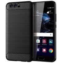 Šlifuotos tekstūros dėklas, skirtas Huawei P10 silikoniniams dėkliams, skirtas p10 Huawey prabangus anglies pluošto minkštas TPU telefono dangtelis P10 juoda