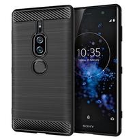 Prabangus anglies pluošto dėklas SONY Xperia XZ2 Premium telefonui, smūgiams atsparūs silikoniniai dėklai Sony XZ2 premium, galinis dangtelis, Coque Fundas Xperia XZ2 Premium juoda