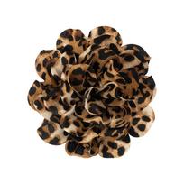 Leopardo rašto gėlės krokodilo segtukas-sagas, išraiškinga gėlės formos korsazo sagė, universalus mados aksesuaras moterims ruda