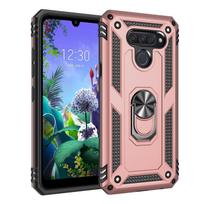 Karinio lygio smūgiams atsparus apsauginis dėklas su atlenkiama atrama, skirtas LG Stylo5 Stylo6 K50 Q60 K50S K51 Q51 K51S K61 Q61 Stylo7 K52 dėklas For Stylo5 rožinė