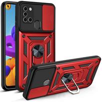 Shockproof Armor Case For Samsung Galaxy A21s A10s A20s A50s A02 A12 A20 A30 A50 A31 A22 A82 Cover Camera Lens Protection Fundas For Samsung A02 raudona