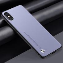 Prabangus PU odos dėklas iPhone X XS XR, matinė galinė dalis, silikoninė apsauga, dėklas iPhone XS Max X S iPhoneX Coque For iPhone X šviesiai violetinė spalva