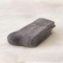 Unisex Stori Vilnoniai Vidutinio Ilgio Kojinės su Aksominiu Pamušalu Rudeniui/Žiemai One Size beige