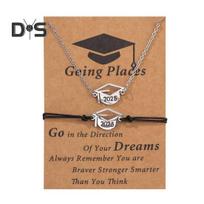2025 Graduation Jewelry Set Stainless Steel Necklace Bracelet Set with Card Class of 2025 Graduation Gifts for Friends sidabras