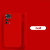 For Redmi Note 11 11S 12 Pro Plus 5G Case Square Liquid Silicone Soft Cover For Xiaomi Redmi Note 11 12 11S Note11 Note12 Pro Plus Redmi Note11(Global) raudona