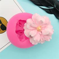 1Pc Beautiful Flower Mould DIY Plaster Resin Art Soft Silicone Fondant Chocolate Mold Soap Cake Decoration Baking Tool One Size rožinė