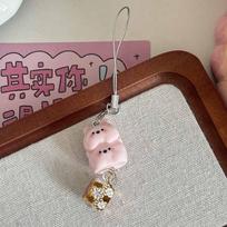 1 vnt. Laimingas Retro Japonijos Vėjo Varpelis Telefono Pakabukas Saldus Vaisius Obuolys Scrapbooking Pakabukas Mielas Telefono Dirželis Telefono Aksesuarai