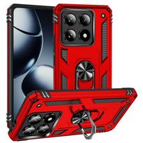 Dėklas Xiaomi 14T 5G, šarvuotas, atsparus smūgiams, su magnetu, automobilio laikikliu, žiedu, dėklai Mi 14T 14 T Xiaomi14T Mi14T T14 5G, galinis dangtelis For Xiaomi 14T 5G raudona