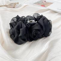 Large Chiffon Pleated Grab Clip Elegant Back of The Head Updo Shark Clip Ladies' Hair Clip juoda