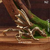 Solidus žalvaris Pterodaktilis Drakonas Maža Statulėlė Stalo Ornamentas Kinų Mitinė Žvėris Figūrėlės Retro Namų Feng Šui Dekoracija