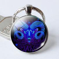 Zodiako ženklo žvaigždyno raktų pakabukas, dviveidis raktų pakabukas, raktų laikiklis