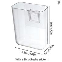 Transparent Wall Storage Box Wall-Mounted No Punch Bedside Racks Organizer Box S