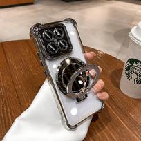 14T Pro Blizgantis Veidrodinis Magnetinis Stovas Laikiklis Dėklas Xiaomi 14T Pro 15 Pro 13T Smūgiams Atsparus Minkštas Silikoninis Padengtas Telefono Dėklas For Xiaomi 15 Pro sidabras