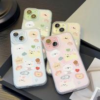 Summer Style iPhone 15 Pro Little White Dog Soft Case, Compatible with 15, 14, 13, Matte Finish, Dessert Design iPhone 13
