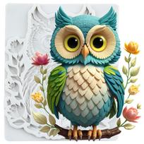Owls Silicone Mold Owls Fondant Molds Cake Decorating Tools Cupcake Topper Candy Sugar Craft Gum Paste Polymer Clay pilka spalva