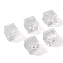 Glass Magic Cube Loose Spacer Beads for DIY Jewelry Making 5 Pcs balta