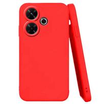 For Xiaomi Redmi 13 Case Cover For Redmi 13 Capas Shockproof Original Phone Bumper Back Liquid Silicone Soft TPU Fundas Redmi 13 For Redmi 13(4G) raudona