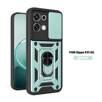 For OPPO A6 Pro Case Armor Shockproof Magnetic Holder Ring Case For OPPO F31 A6 Pro 5G A6Pro 4G Slide Lens Protector Cover For OPPO A6 Pro 4G žalia