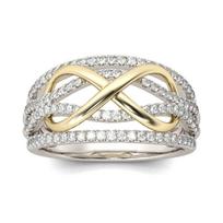 Delysia King New Fashion Infinite Love Ring Heart-shaped Ring Ladies Two-color Wedding Engagement CLE 6 sidabras
