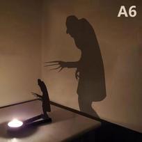 Nosferatu žvakidė Nosferatu žvakės šešėlis Arbatos žvakės šešėlio metiklis Helovino siaubo žvakidės dekoras Šventės siaubo dekoras A6