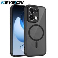 KEYSION Magnetic Phone Case for OPPO Reno13 13 Pro 5G Silicone+PC Matte Translucent Clear Shockproof Cover for OPPO Reno13 F 5G for OPPO Reno13 5G juoda