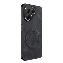 For Tecno Pova 7 Pro For Magsafe Fashion Leather Shockproof Phone Cases For Tecno Pova 7 Ultra Magnetic Wireless Charging Cover Pova 7 4G juoda