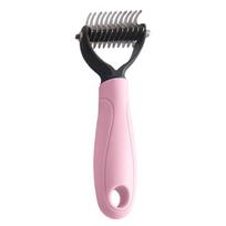 Cats Grooming Brush For Long Short Hair Detangling With Ergonomic Handle And Rounded Tip Double Side Pet Grooming Tool small rožinė