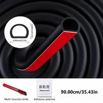 SEAMETAL 90cm Automobilio degalų bako dangtelio sandarinimo juosta Įkrovimo prievado D formos sandarinimo juosta Apsauga nuo dulkių Vandeniui atspari tarpinė Automobilinė oro sąlygoms atspari automatinė sandarinimo juosta 90cm juoda