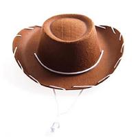 Novelty Brown Red Felt Cowboy Hat Wild West Cosplay Fancy Dress Holiday Decor ruda