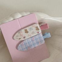 Set of 2 Cute Floral and Polka Dot Duckbill Hair Clips