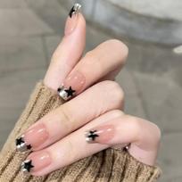 24Pcs Long Square Fake Nail Press On Nail Artificial Nail False Nail Glues On Nail Designs French Nail Tips Gifts 1 beige