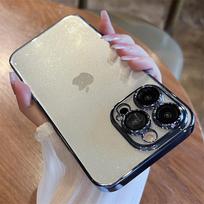 Sparkling Glitter Phone Case for iPhone 16 15 14 Pro Max, Luxury Electroplated Mirror Cover with Transparent TPU Bumper Shockproof iPhone 11 mėlyna