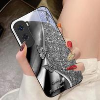 Golden Butterfly For Honor 200 90 8X 9X Pro Lite P50 P40 Nova 10 11i P60 Magic4 6 Mate 20 50 Tempered Glass Phone Case For Mate 20 Pro