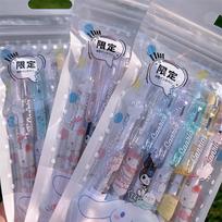 6Pcs Sanrio Anime Neutral Pen Kawaii Mymelody Kuromi Pachacco Student Cartoon Press Pen Children Stationery Gift School Supplies