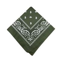 Medvilninė nauja kaklaraištis nudažyta galvos skara Paisley Scroll Bandanna Tie-Dyed Square One Size armijos žalia spalva