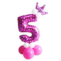 Balionų stulpelio rinkinys Gimtadienio vakarėlio dekoras Number 5