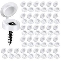 100 vnt. Varžtai, tvirtinimo detalės, sraigtai, dekoratyviniai dangteliai, balti vyriški sraigtų dangteliai Black-100Pcs