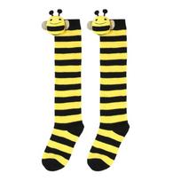 Cartoon Long Striped Socks Over Knee Thigh High Stockings Cute Honeybee Over The Knee Socks for Kids Cosplay Party