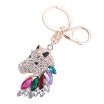 Elegant Crystals Drop Oil Rhinestones Horse Metal Keyhain For Fashion Accessory Secure Closure Portable Designs 1