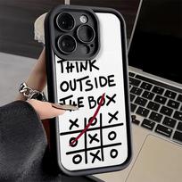 Phone Case for iPhone 17 Air 16E 15 16 Pro Max Think Outside The Box Cover 14 Plus 13 12 Mini Soft Shell Silicone Fundas iPhone 15 Plus